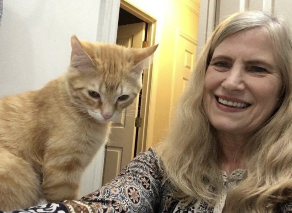 cat with woman